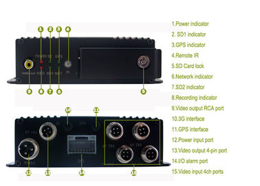 videoregistratore mobile con 4 mini macchine fotografiche, download automatico della carta di deviazione standard del dvr 4CH di WIFI